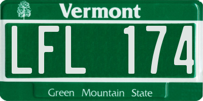 VT license plate LFL174