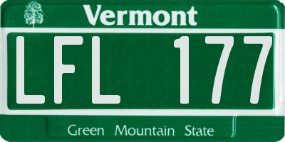 VT license plate LFL177