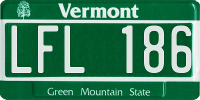 VT license plate LFL186