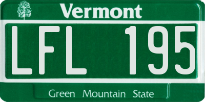 VT license plate LFL195