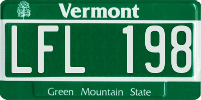 VT license plate LFL198