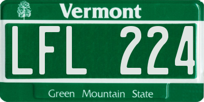 VT license plate LFL224