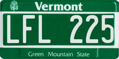 VT license plate LFL225