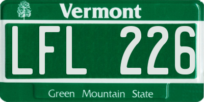 VT license plate LFL226