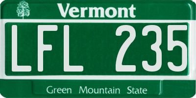 VT license plate LFL235