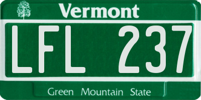 VT license plate LFL237
