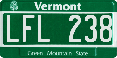 VT license plate LFL238
