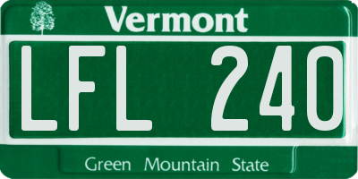 VT license plate LFL240
