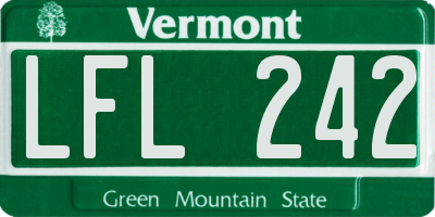 VT license plate LFL242