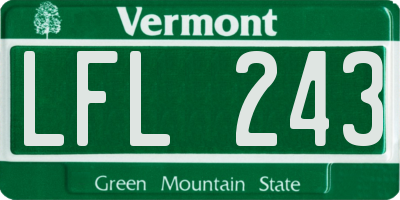 VT license plate LFL243