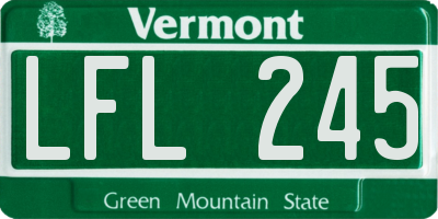 VT license plate LFL245