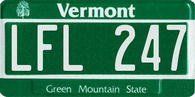 VT license plate LFL247