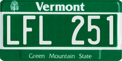 VT license plate LFL251