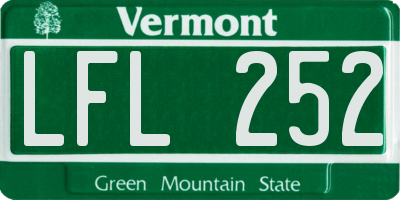 VT license plate LFL252