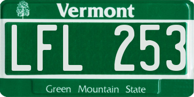 VT license plate LFL253