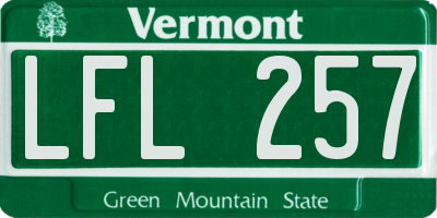 VT license plate LFL257