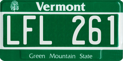 VT license plate LFL261