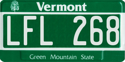 VT license plate LFL268