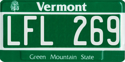 VT license plate LFL269