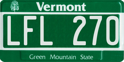 VT license plate LFL270