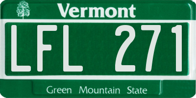 VT license plate LFL271