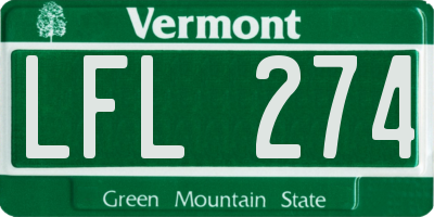 VT license plate LFL274
