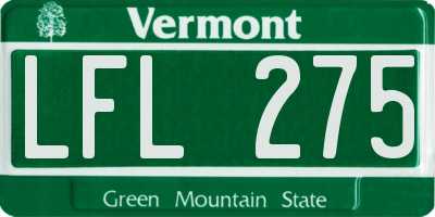 VT license plate LFL275