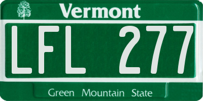 VT license plate LFL277