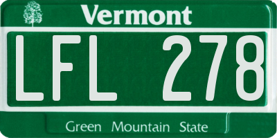 VT license plate LFL278