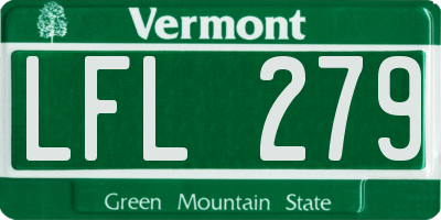 VT license plate LFL279