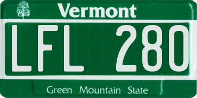 VT license plate LFL280