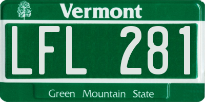 VT license plate LFL281