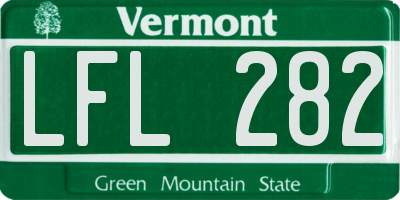 VT license plate LFL282