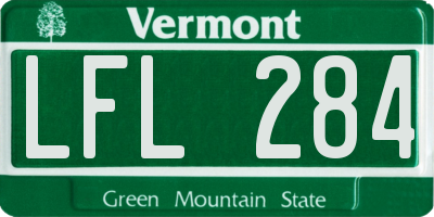 VT license plate LFL284