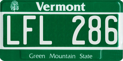 VT license plate LFL286