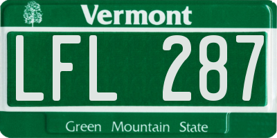 VT license plate LFL287