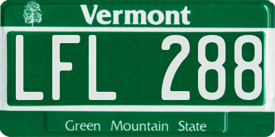 VT license plate LFL288