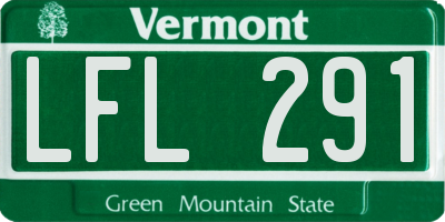 VT license plate LFL291