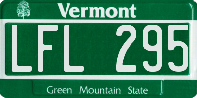 VT license plate LFL295