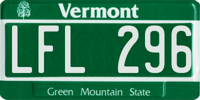 VT license plate LFL296