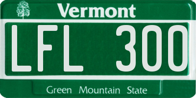 VT license plate LFL300