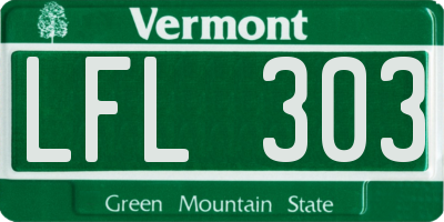VT license plate LFL303