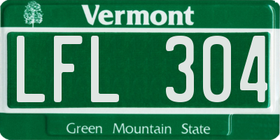 VT license plate LFL304