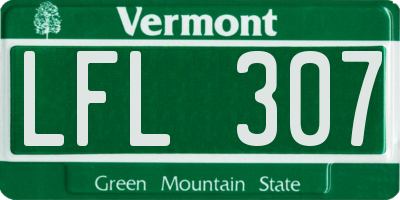 VT license plate LFL307