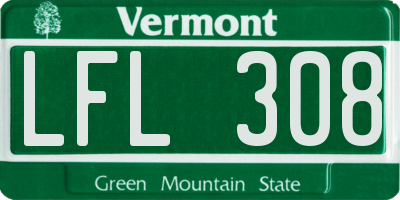 VT license plate LFL308