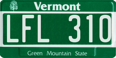 VT license plate LFL310