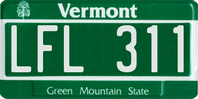 VT license plate LFL311