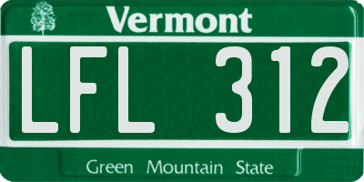 VT license plate LFL312