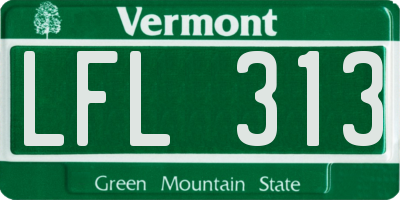 VT license plate LFL313
