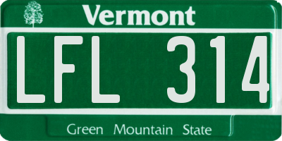 VT license plate LFL314